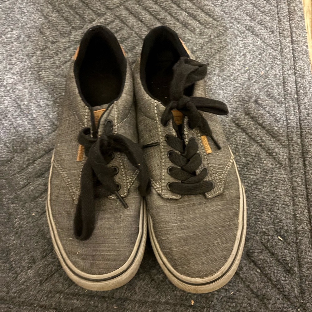 Vans Gray Canvas Low-Top Lace-Up Sneakers